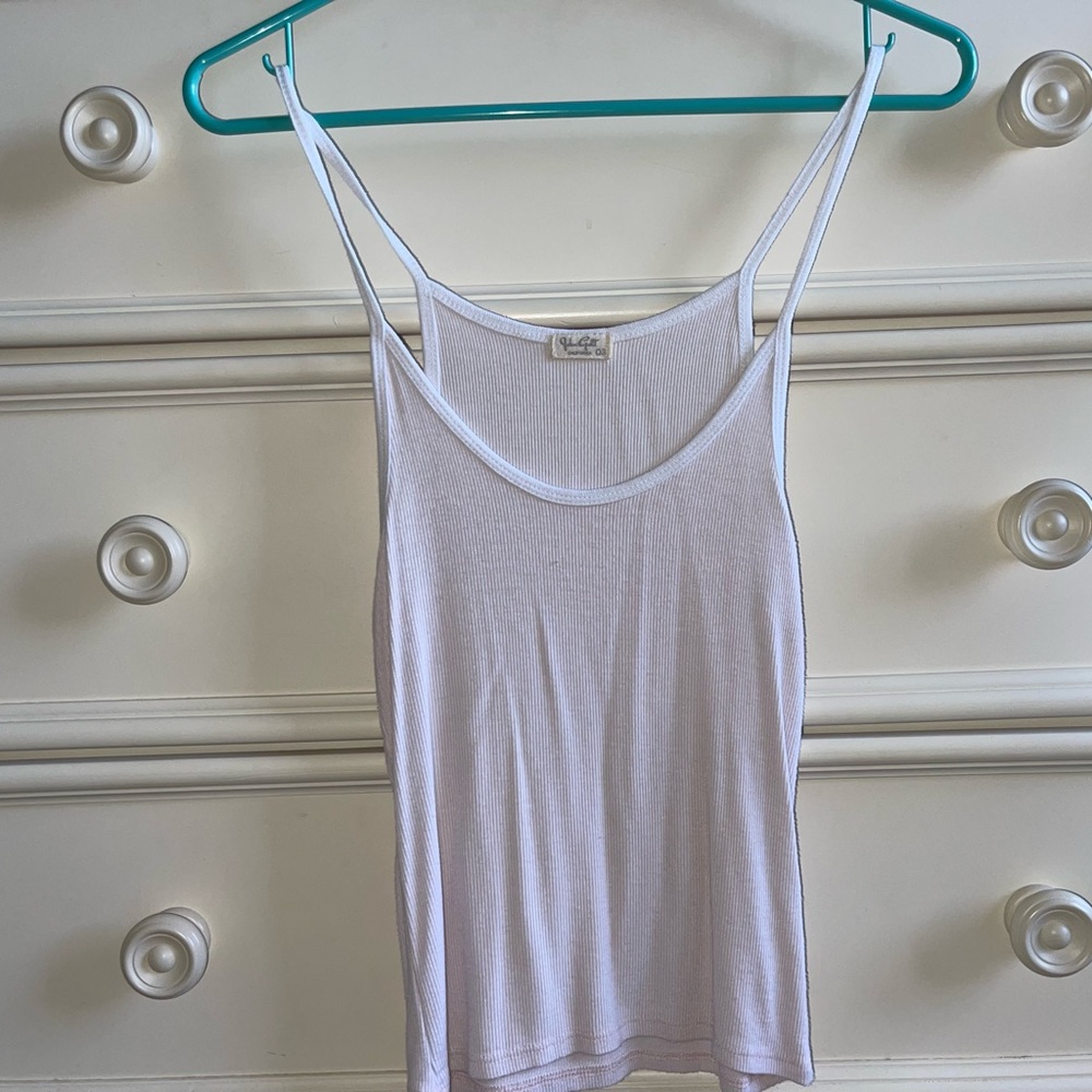 John Galt light pink ribbed tank top